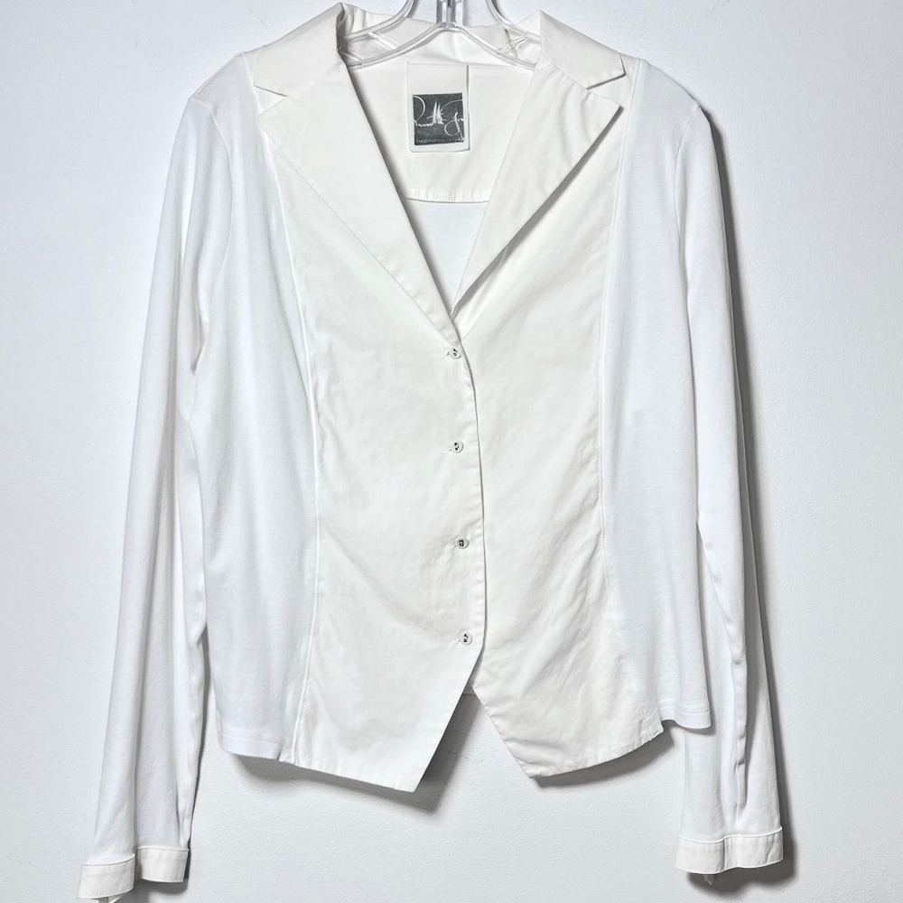 Annette Goertz Annette Görtz White Contrast Fabric Button Down Blouse
